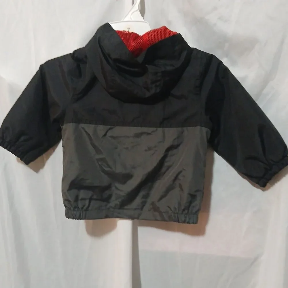 Carter's Toddler Boys Water Resistant Mesh Lined Hooded Jacket Black Gray 12 M